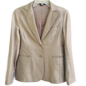 Theory Beige Leather Blazer